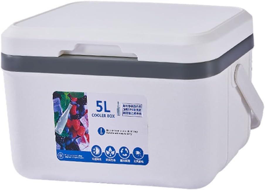 Portable Camping Cooler with Handle 5L Ice Cooler Small Hard Travel Coolers | Leak-Proof Outdoor Ice Chest Keeps Ice