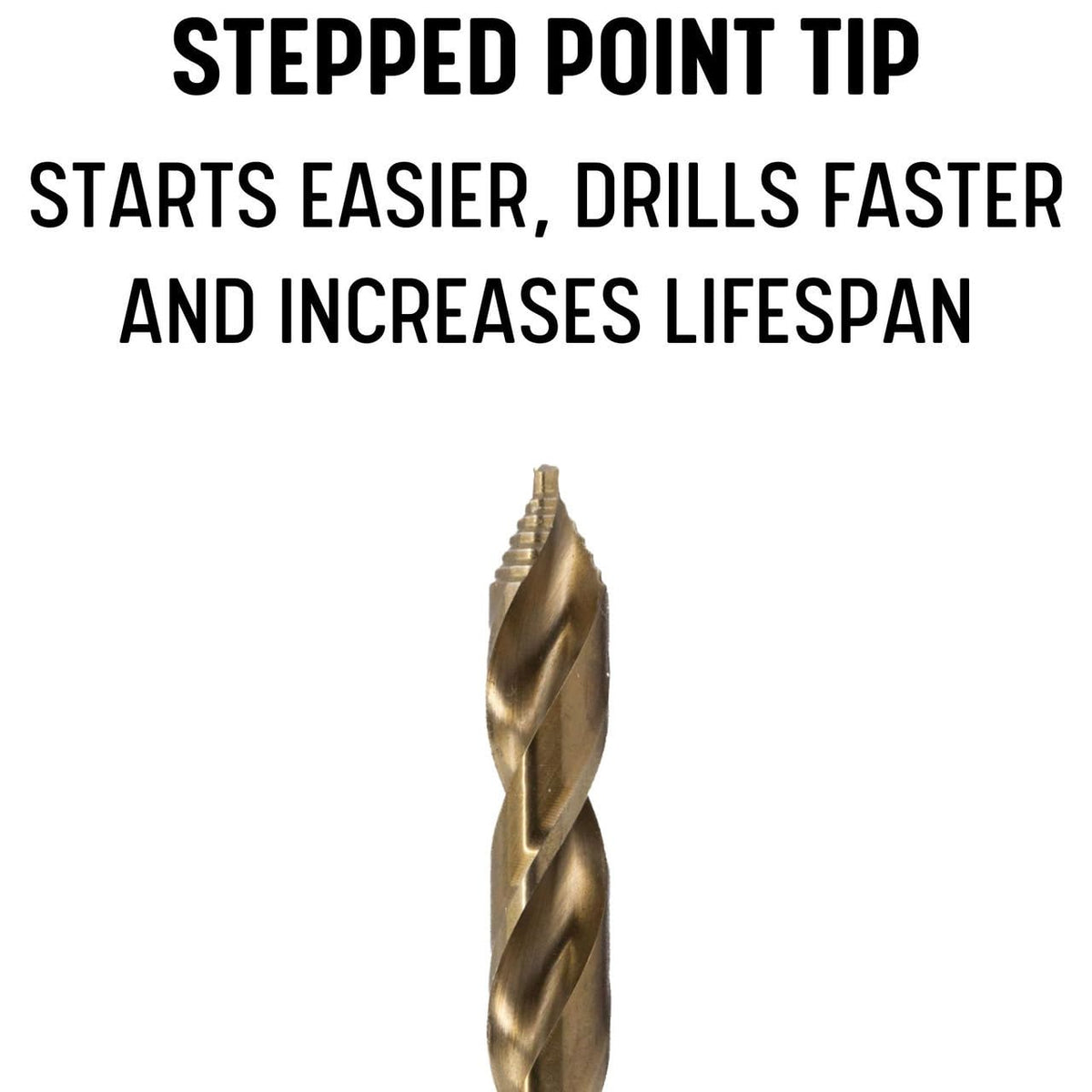 Drill America 3/8" Cobalt Stepped Point Drill Bit with Quick Change Hex Shank