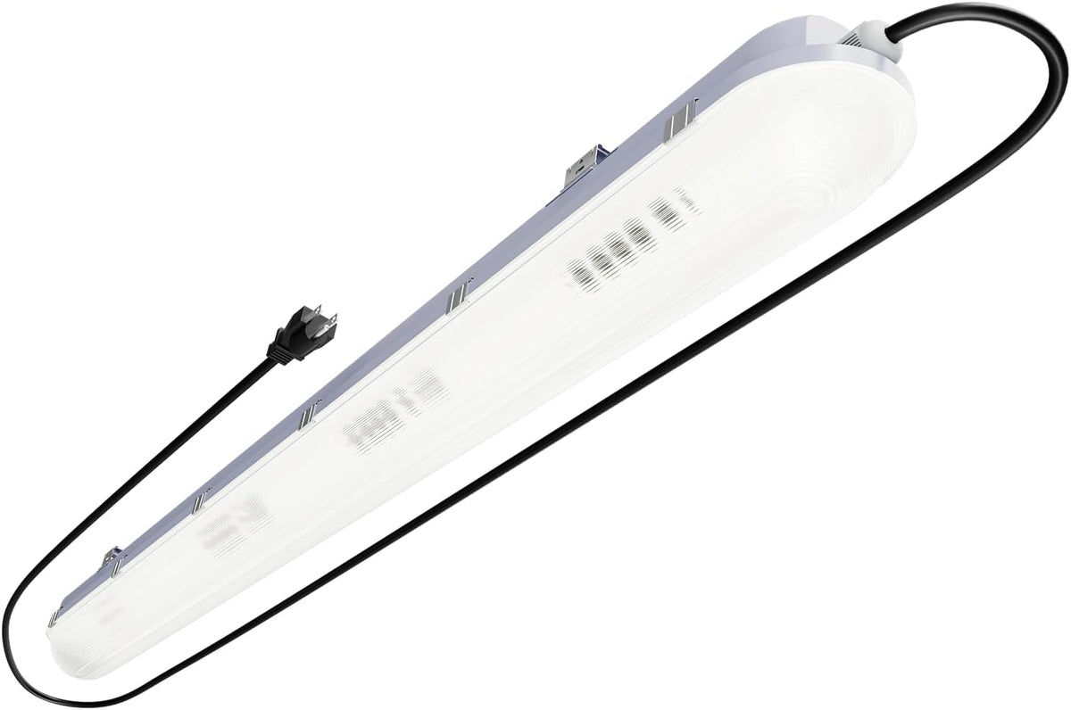 JTT 4FT LED Vapor Tight Light with Plug, 60W 7800LM 5000K, 120-277V, ETL