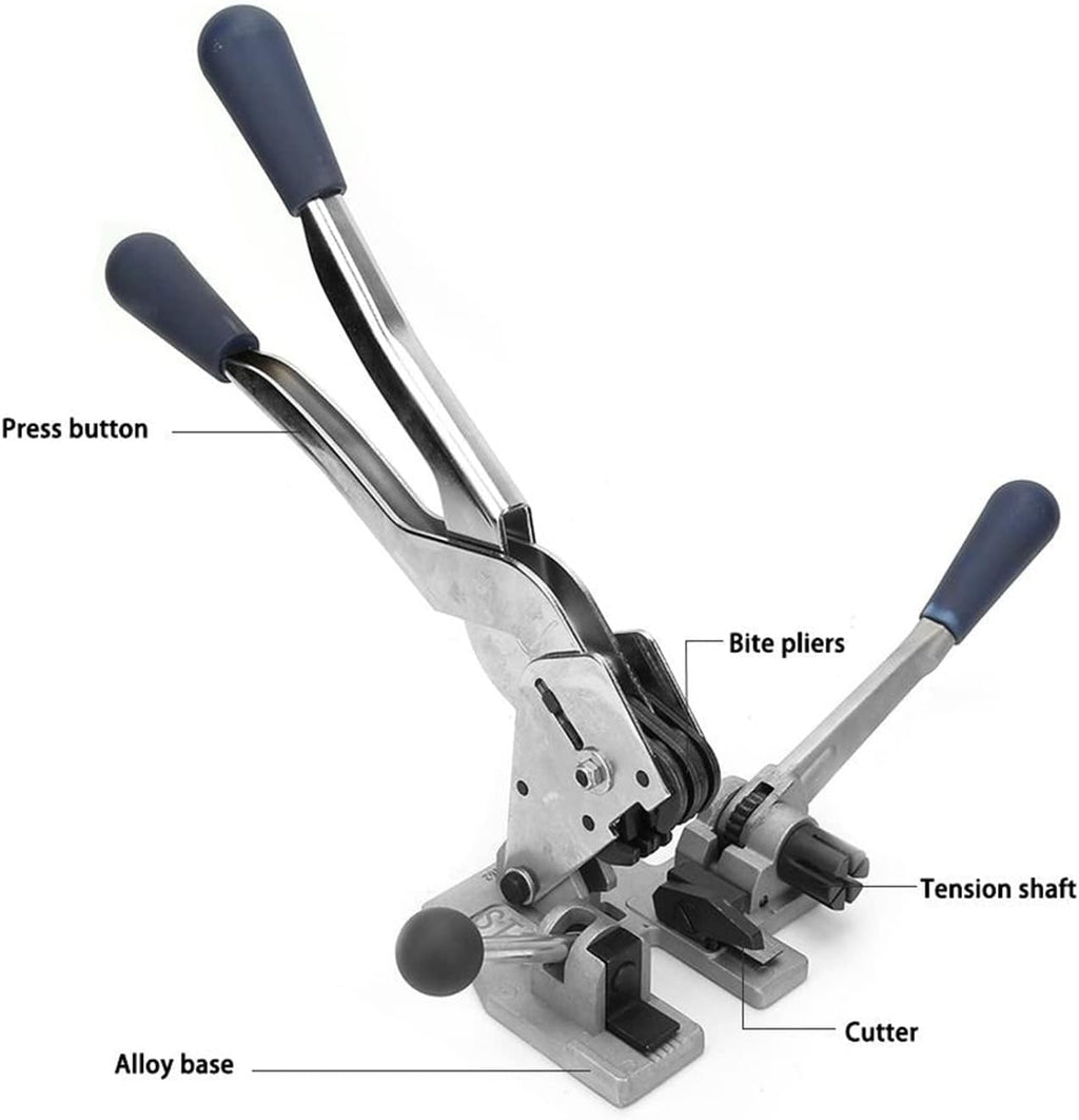 3 in 1 Manual Steel Strap Tensioner Crimper Belts Strapping Banding Tool Packing Machine Heavy Duty Steel Strapping