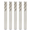 5PCS End Mill Set 1/4" Cutting Dia 1/4" Shank 4 Flute HSS End Mill Drill Bit, CNC End Milling Cutter for Wood, Aluminum, Steel, Titanium, Foam, Plastic