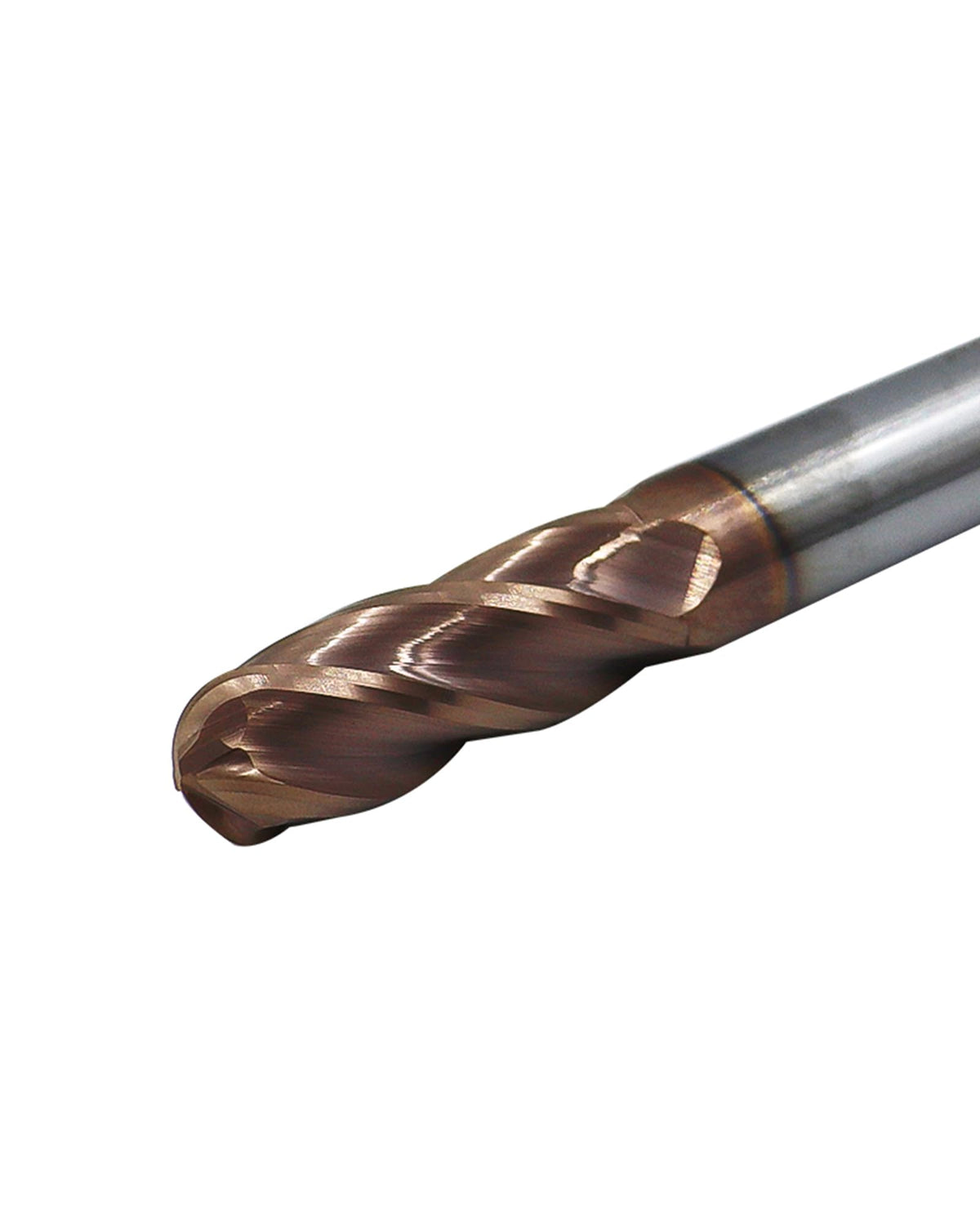 Zorqon 3/8" Carbide Ball Nose End Mills, TISIN Coated, 4 Flute