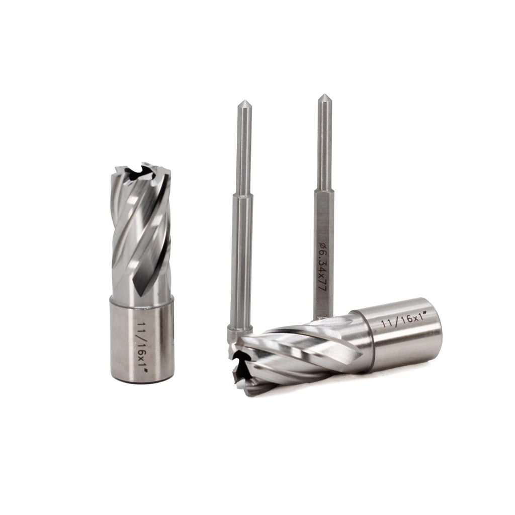 YUFUTOL 2 Pcs 11/16" x 1" HSS Annular Cutter with Weldon Shank 3/4"