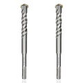 2-Piece 5/8" SDS Plus Drill Bits Rotary Hammer Drill Bit Set, Carbide Tipped for Drilling Concrete Cement Porcelain Tiles Ceramic Pots Stone Brick, Diameter 16mm, 160mm Long, SDS Plus Shank