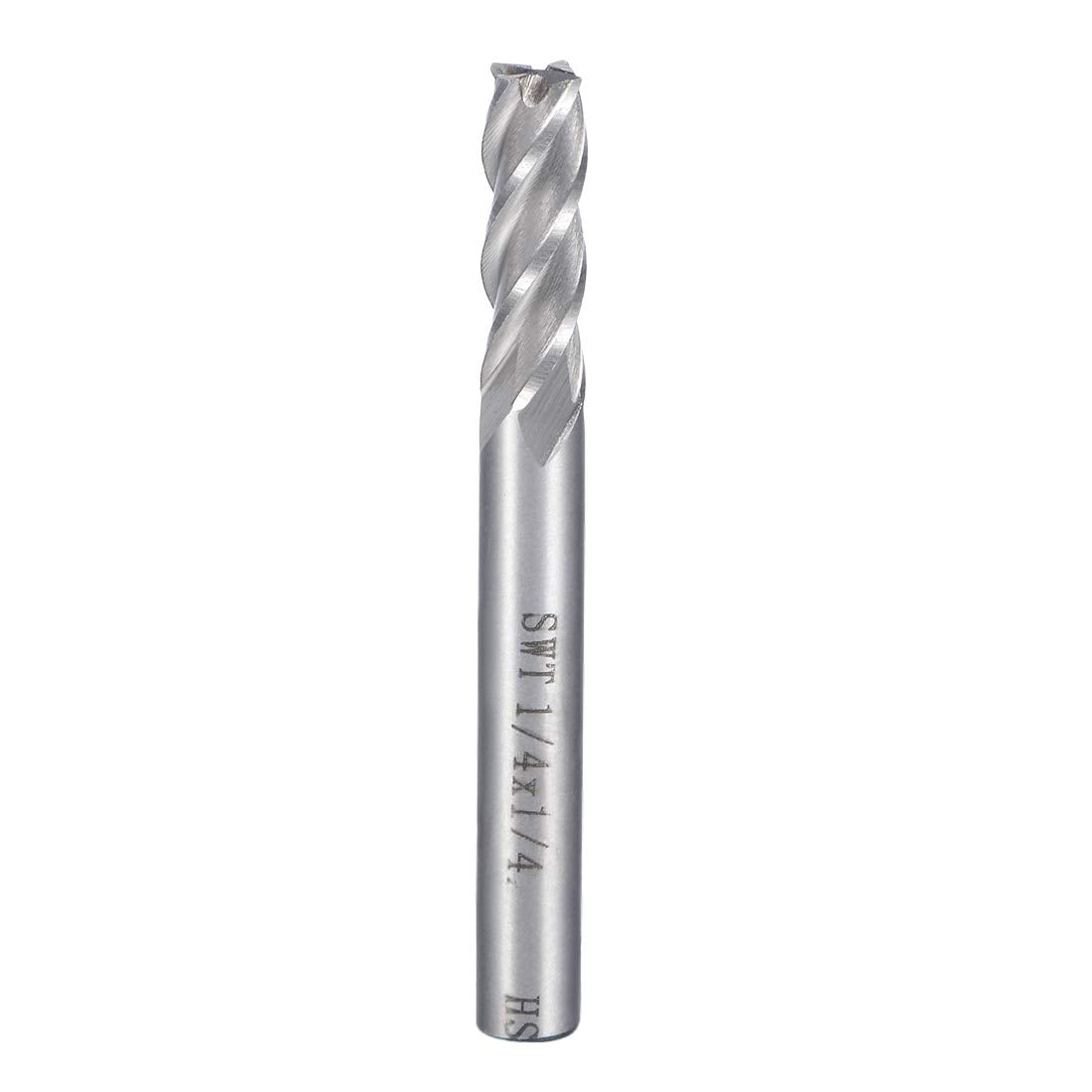 uxcell 1/4" Cutting HSSAL Spiral Drill Bit Straight End Mill Cutter 4 Flute with 1/4" Shank