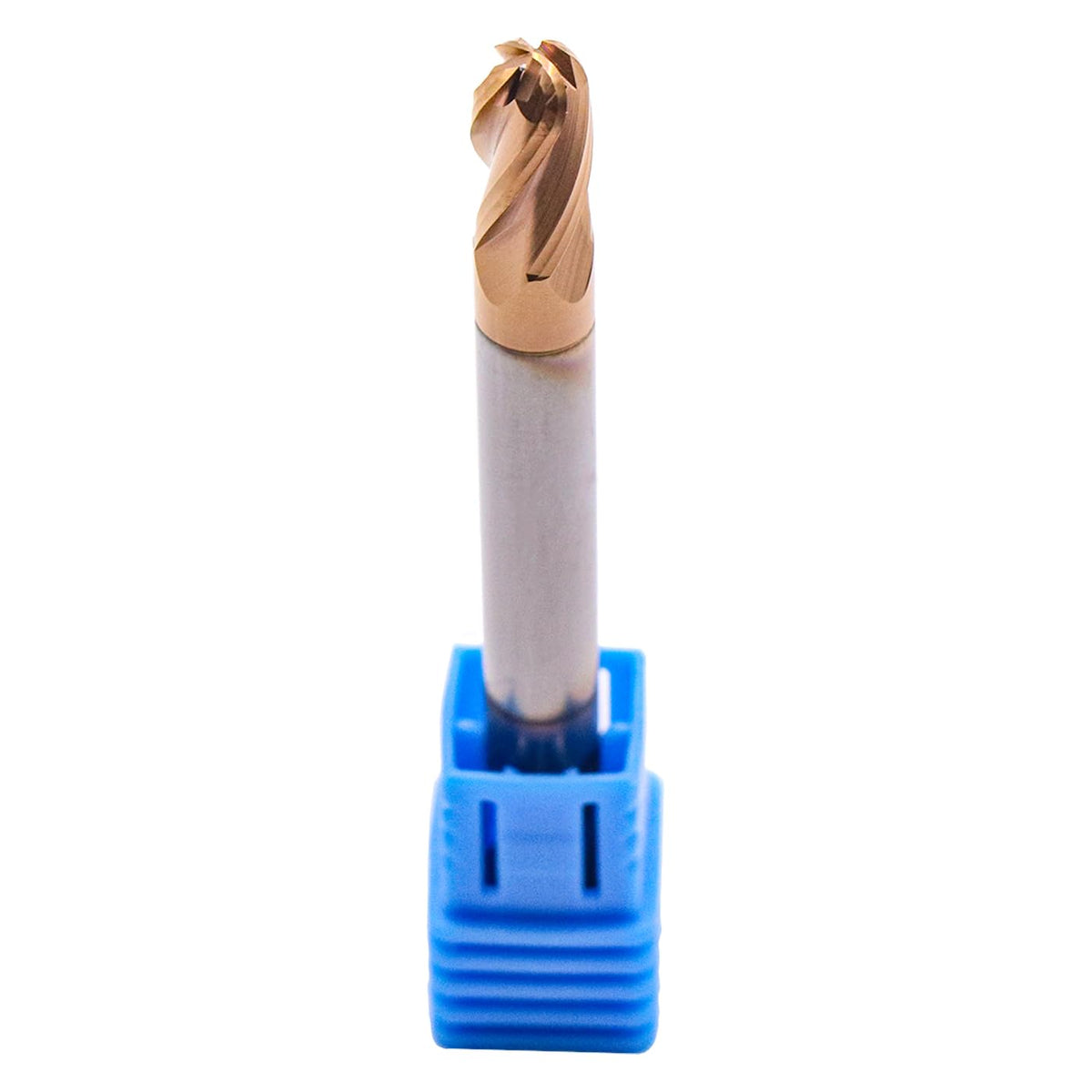 1/4" 4 Flute Solid Carbide Ball Nose End Mill, Double End, TiSiN Coated