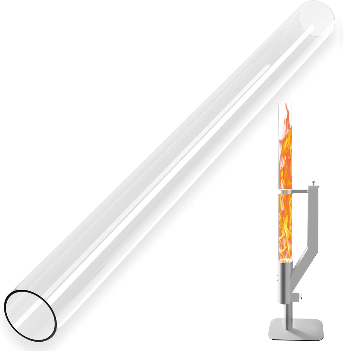 Wood Pellet Patio Heater Glass Tube Replacement (47.2 x 4 Inch)