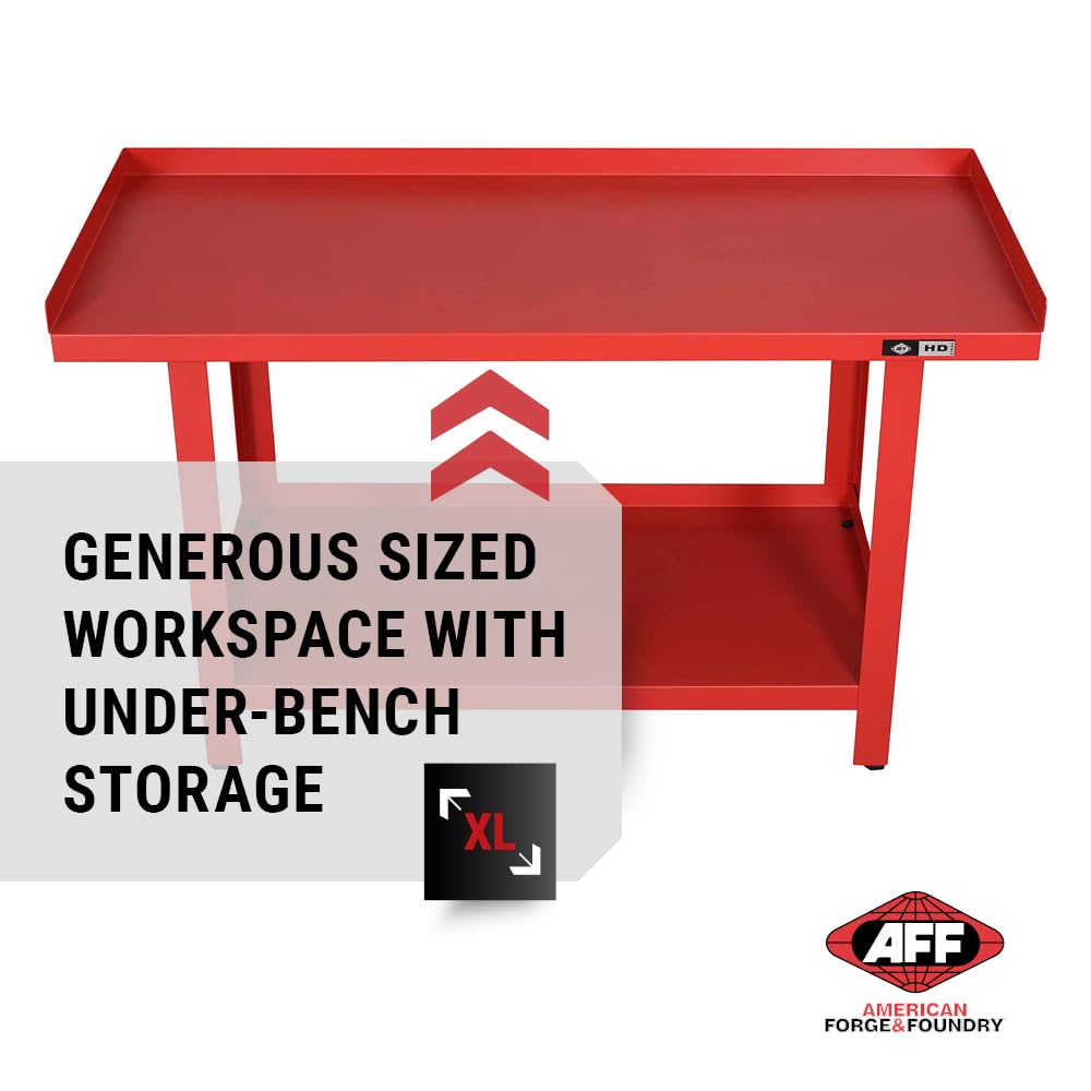 Heavy Duty Workbench with Storage Shelf - For Shop or Garage Use