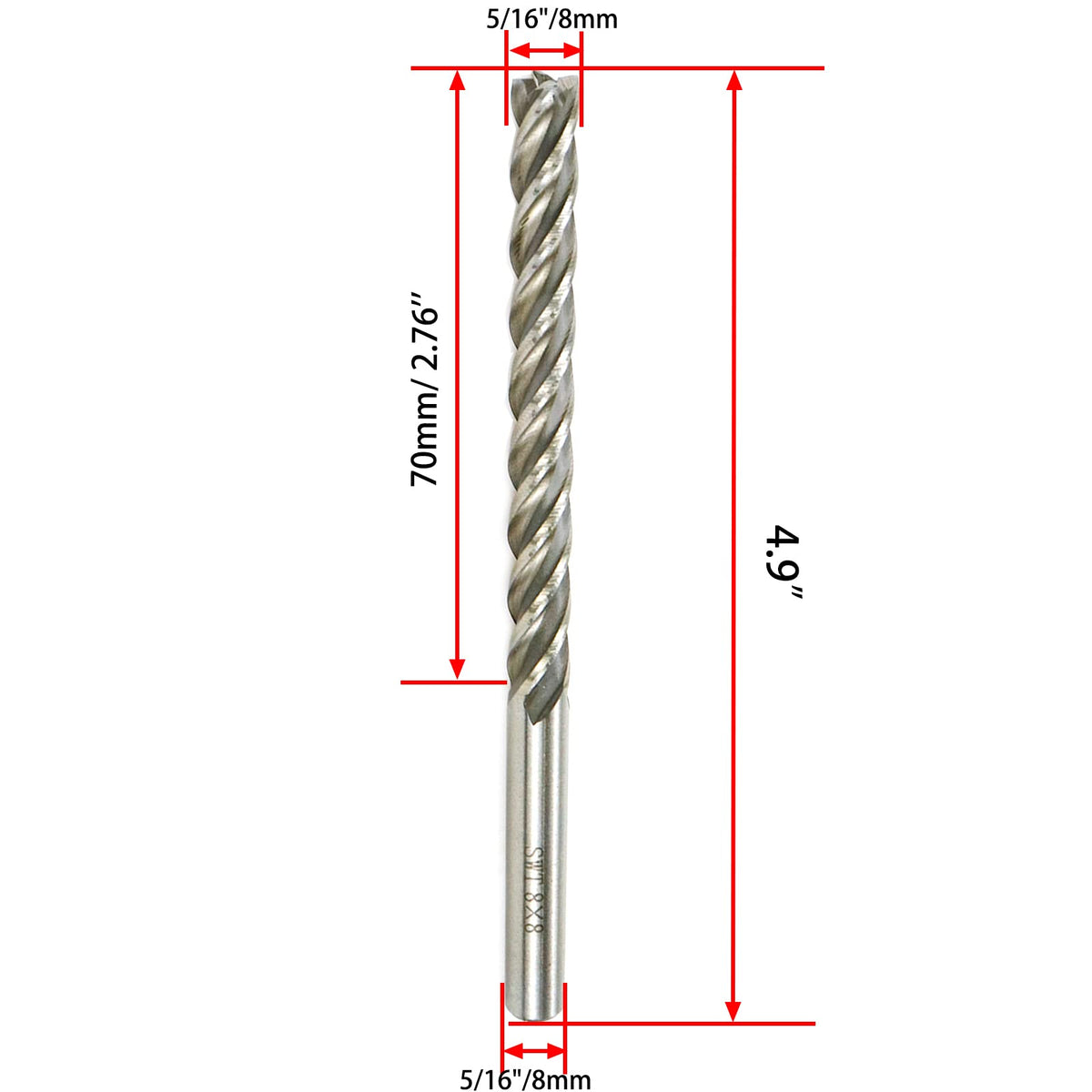 End Mill 5/16" Cutting Dia 5/16" Shank 4-Flute CNC Milling Bit