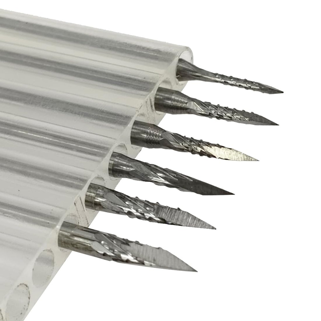 Luo ke 6 Pcs 3/32'' Shank Tip Cone Shape Aluminum Cutting Burr (010-023)