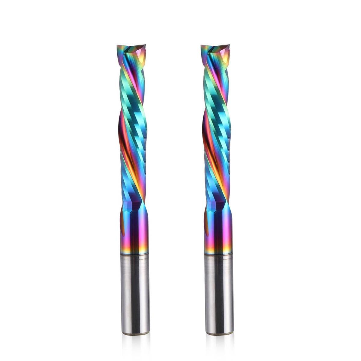 HOZLY Woodwork Milling Cutter ,DLC Coating ,UP & Down Cut 2 Flutes Spiral Carbide Milling Tool CNC Router Compression Wood End Mill Cutter Bits,6mm Shank ,6mm Cutting Dia ,32mm CEL Pack of 2