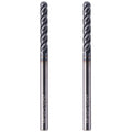 2Pcs 1/8" 4 Flute Solid Carbide Long Ball Nose End Mill Set, AlTiN Coated