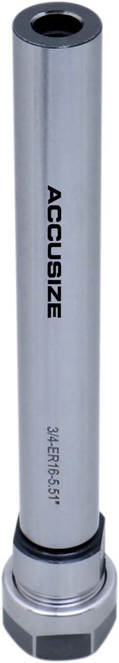 Accusize ER16 Collet Chuck Extension Rod, 3/4in Straight Shank, 6.89in OAL