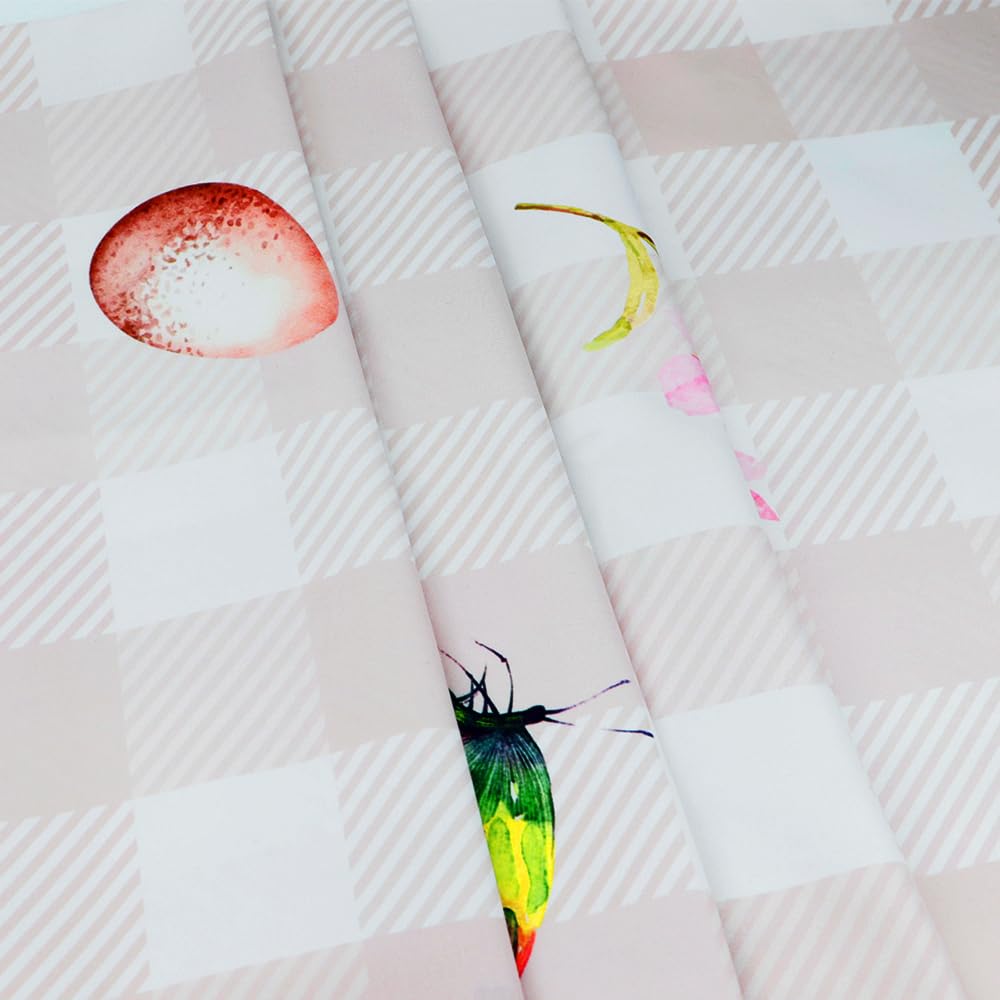 Easter Tablecloth 60x84 Inch Rectangular, Cute Bunny Eggs Flower Butterfly Watercolor Rabbits Table Cloth, Easter