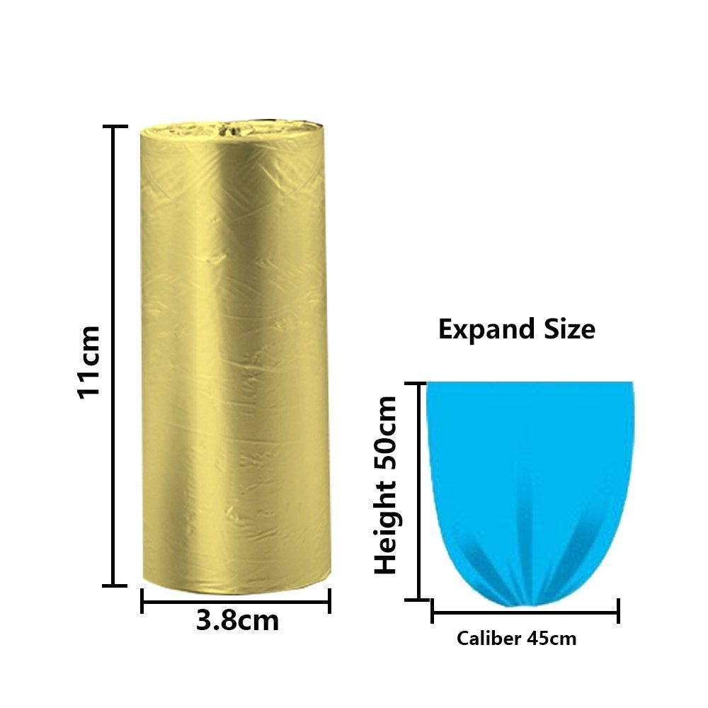 5 Rolls Small Trash Garbage Bags,4 Gallon 100 Counts (Golden)