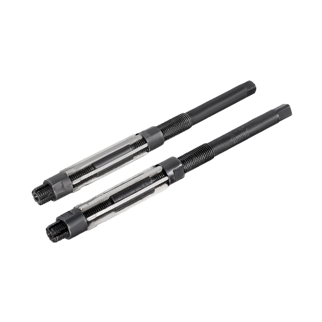 uxcell 2pcs 11.75-12.75mm, 12.75-13.75mm Adjustable Hand Reamer High Speed Steel H8 6 Straight Flute Milling Cutter Tool