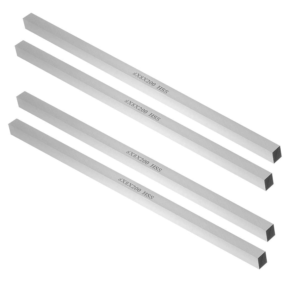 HSS Lathe Tool Bit 8mm x 8mm x 200mm, Square Lathe Turning Tool Blanks, High Speed Steel Rectangular Fly Cutter Mill Blank (5/16” x 5/16” x 8”) 4pcs