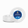 100 Pack 6 Inch Clear Plastic Plates - Heavy Duty Small Dessert Plates - Microwavable Small Appetizer Plates