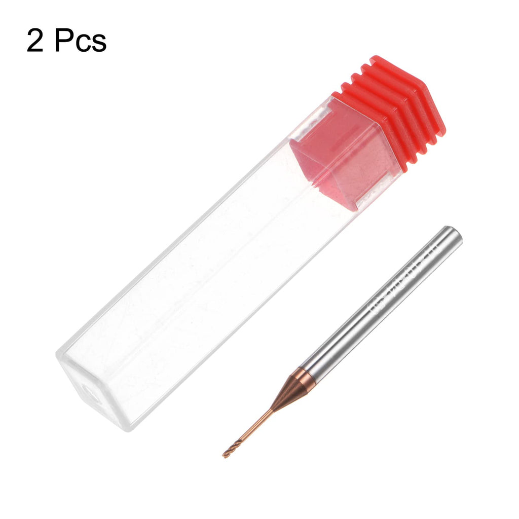 HARFINGTON 2pcs Square Nose End Mill 4mm Shank 1mm x 10mm AlTiSin Coated Solid Carbide Long Reach Extended Neck 4 Flutes CNC Router Bit Milling Cutter for Stainless Steel Hardened Steel