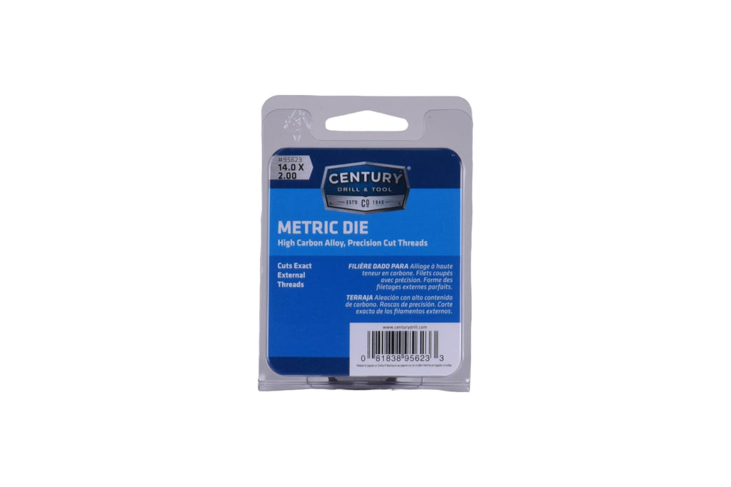 Century Drill & Tool 95623 Metric Hexagon Die, 14 X 2.00