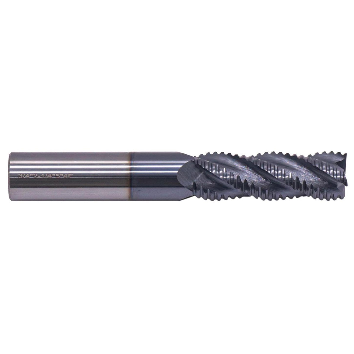 3/4" 4 Flute Solid Carbide Roughing End Mill - ALCrSiN Nano Coated, 5" OAL
