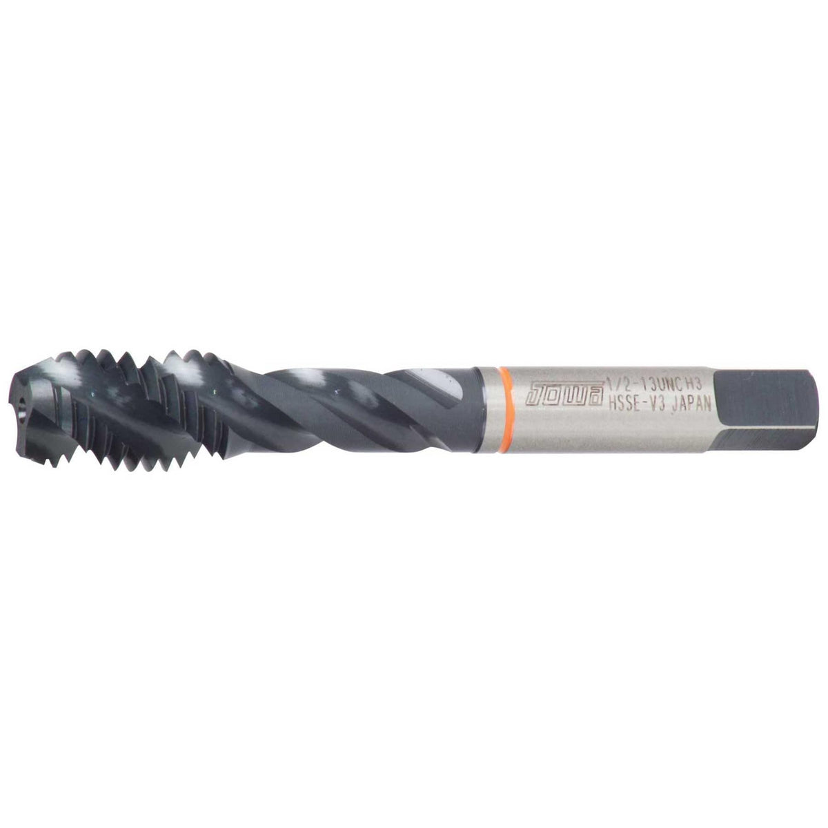 Sowa M20 x 2.5mm ISO Metric Coarse Spiral Flute Tap HSSE‑V3 Orange Ring – 4‑Flute Right Hand Thread Tap for Stainless Steel, Black Oxide Finish, 4-15/32" Overall Length, D6 Thread Class