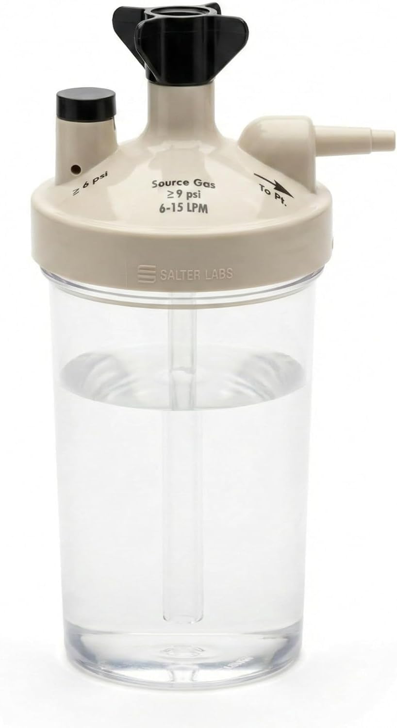 High Flow Oxygen Humidifier Bottle for Oxygen Concentrators (1 Pack)