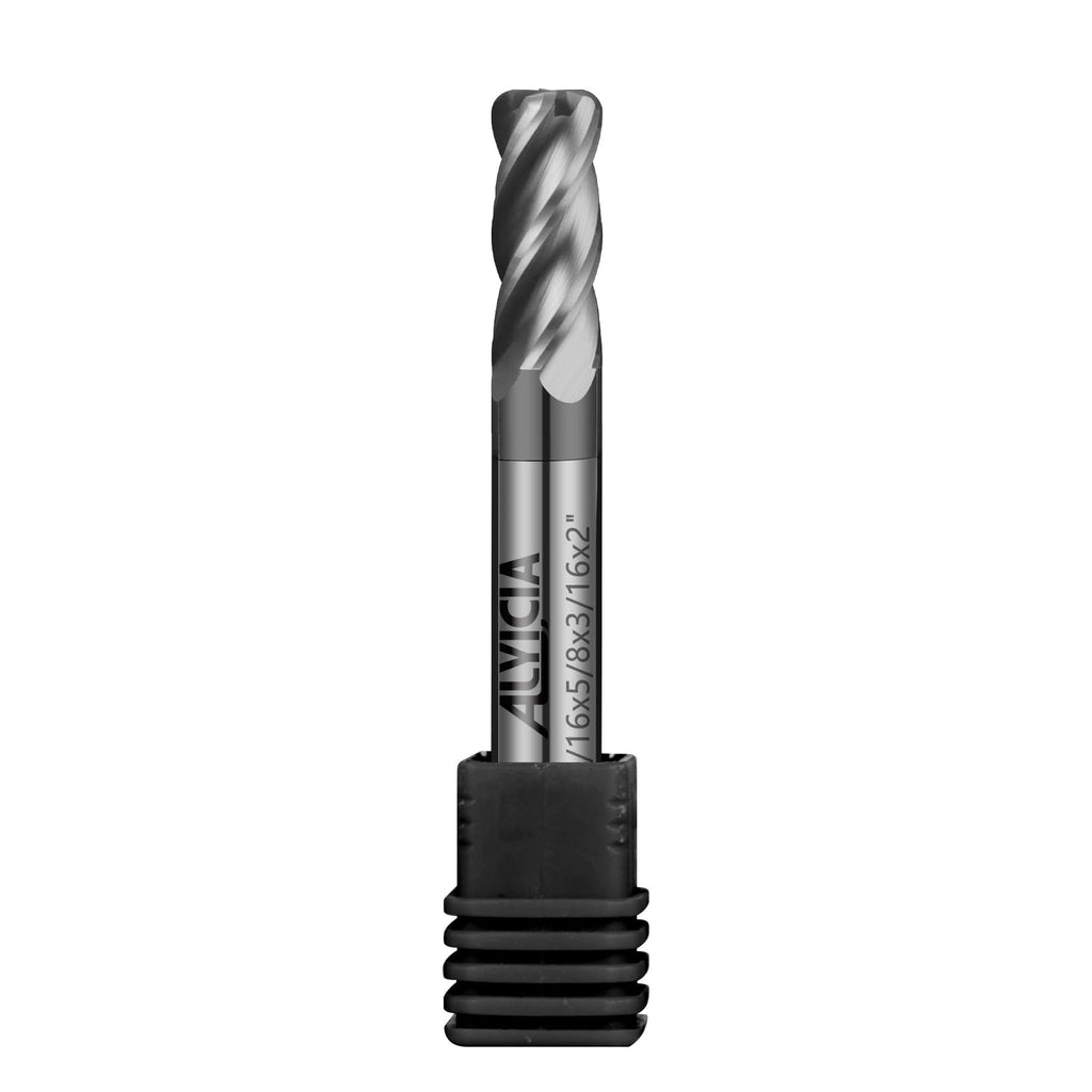 ALYICIA 3/16" Carbide Corner Radius End Mills with 0.06" Radius for Steel