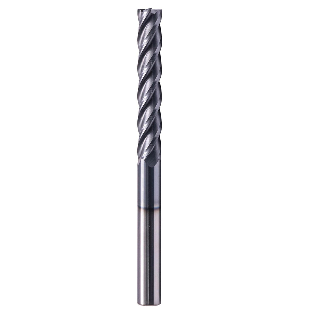 1/2" 4 Flute Solid Carbide Extra Long Square End Mill, 6" OAL, AlTiN Coated