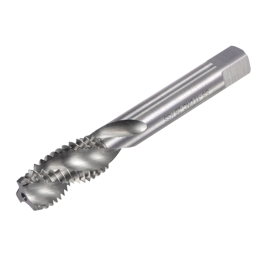 uxcell Spiral Flute Taps, 5/8-11 UNC 2B High Speed Steel (HSS) Uncoated Machine Thread Milling Threading Screw Tap 3 Flutes Tapping Tool