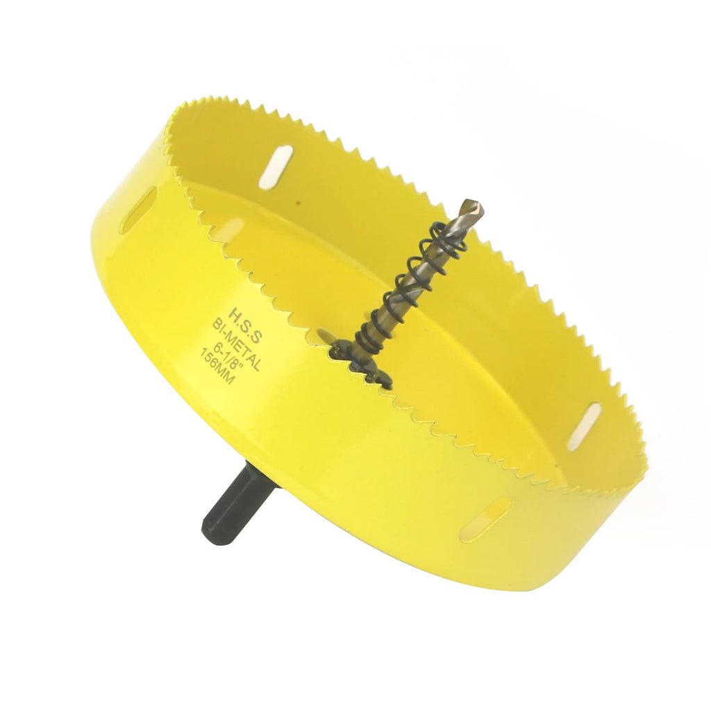 JIECHENG 6-1/8 Inch Hole Saw with Arbor for Recessed Lights, M42 Bi-Metal