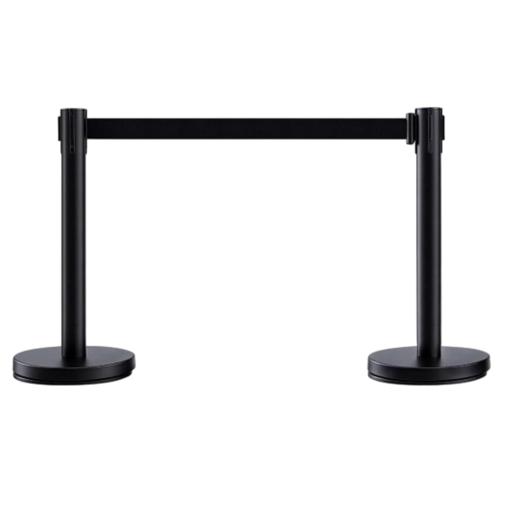 2 Pack 24" Stanchions Black, Low Profile Stanchions Crowd Control