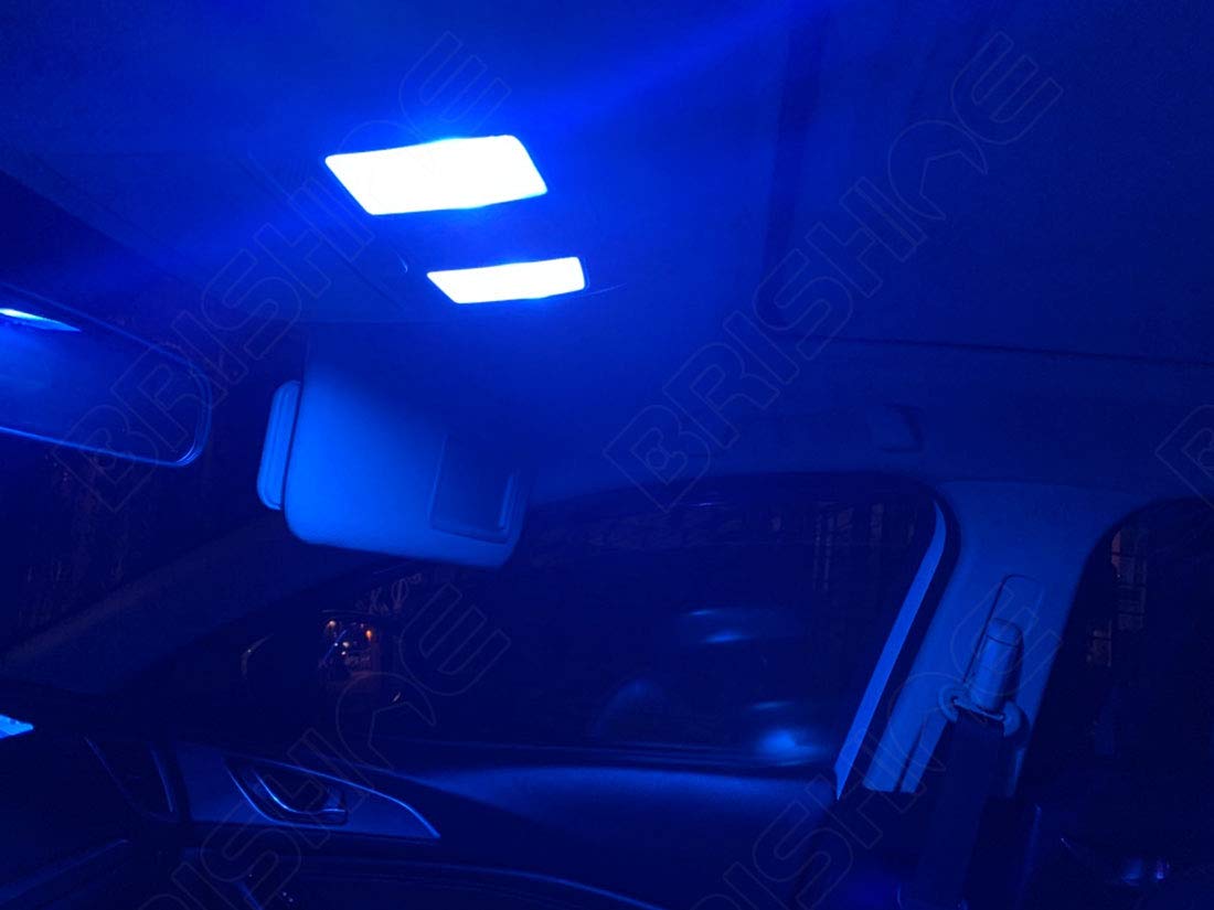 BRISHINE Blue Interior LED Light Kit for 1999-2016 Ford F250 F350 F450 F550 F-Series Super Duty Trucks Super Bright Interior LED Bulbs Package + Cargo + License Plate Lights and Install Tool