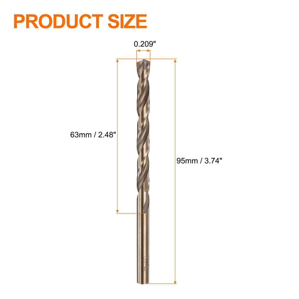 HARFINGTON 12pcs Cobalt Drill Bit, #4 0.209" HSS-CO Aircraft Twist Drill Bit with Straight Round Shank for Drilling Stainless Steel Cast Iron Tough Material