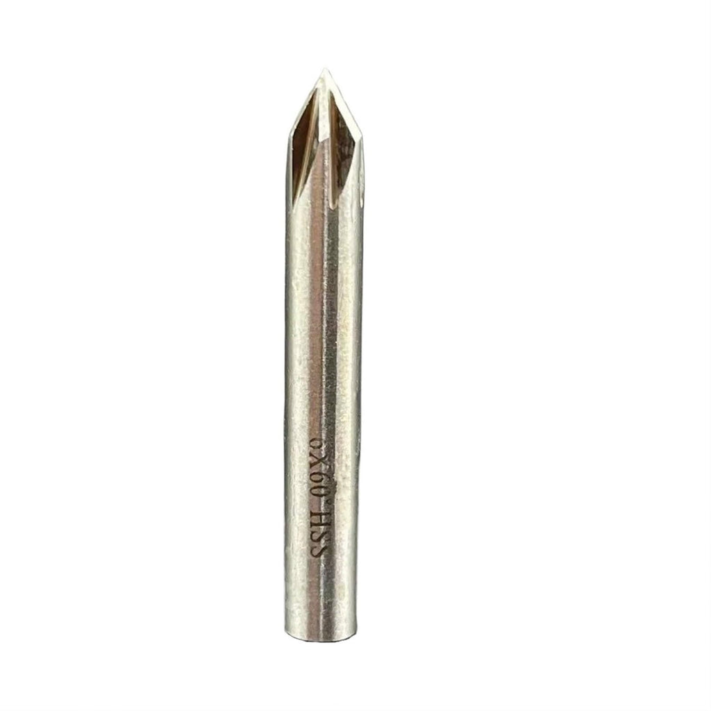 1pcs 60 Degrees Carbide Chamfer End Mill, 6-35mm Cutting Diameter HSS Countersink 6/8 Flute Chamfering Milling Cutter Deburring Tool CNC Router V Bit(6mm 60 Degrees)