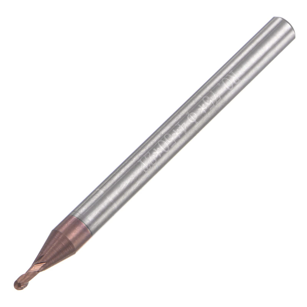 uxcell Ball Nose End Mill 0.75mm Tip Radius Solid Carbide AlTiSin Coated CNC Router Bits 2 Flute Spiral Milling Cutter HRC55 with 4mm Shank 50mm (2-inch) Length
