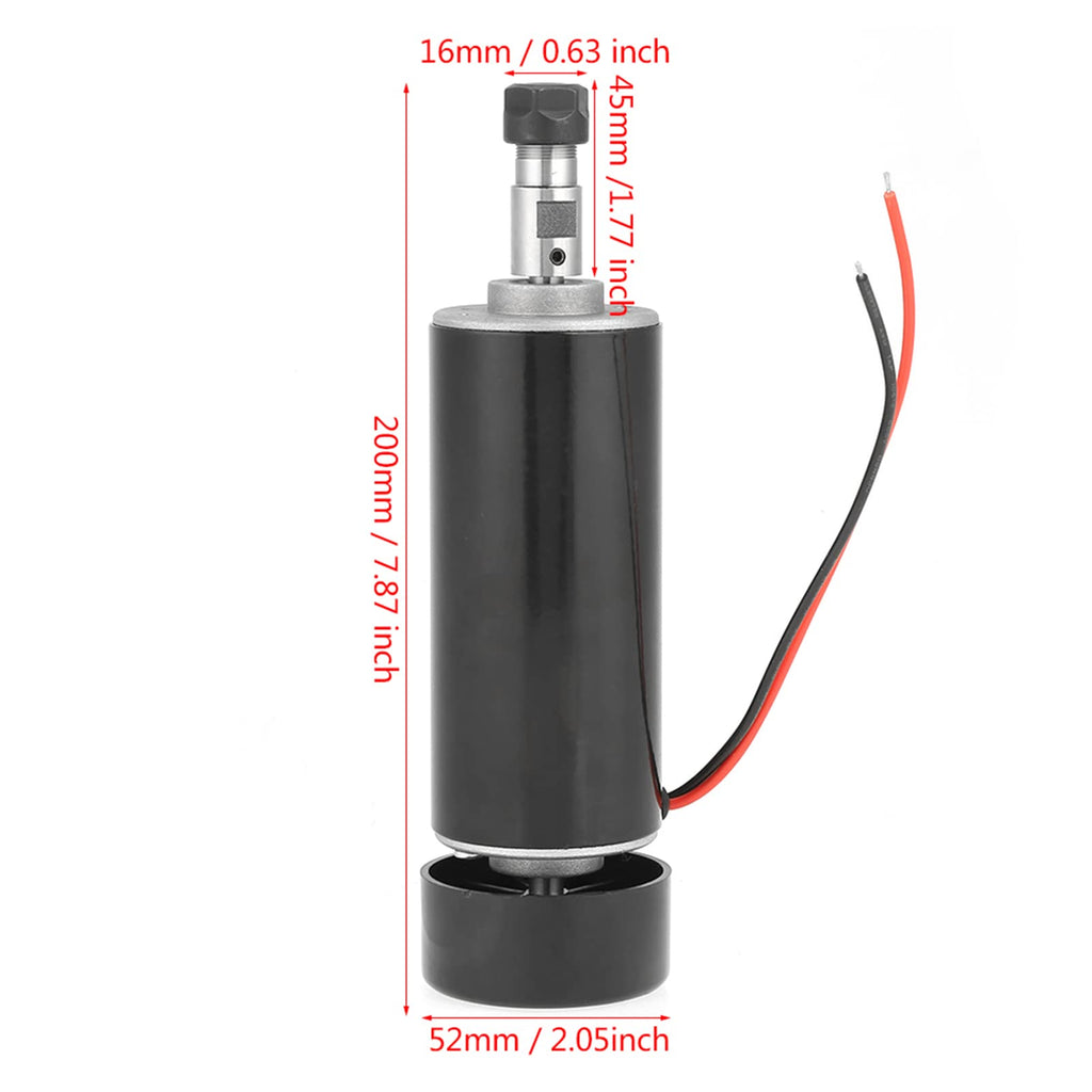 500W CNC Spindle Motor ER11-100VDC High-Speed Brushed Motor 12000 RPM, 0.5N.cm Torque, Air Cooled Spindle for DIY Mini CNC Router Engraver and Milling Machines