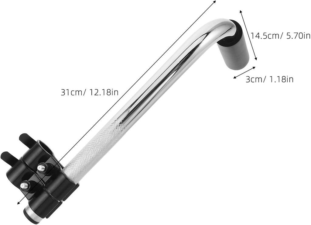 VOSAREA 2pcs Push Wheelchair Handle Extender Stainless Steel Extension Handles Replacement Universal Wheelchair Accessories for Adults Elderly Disabled Transport