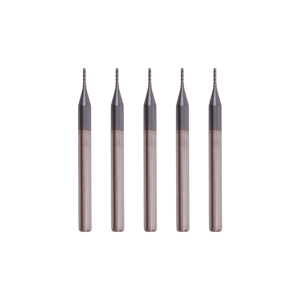 Zvrixe 5Pcs 1/32" Carbide Square End Mills, ALTiN Coated, 4 Flute