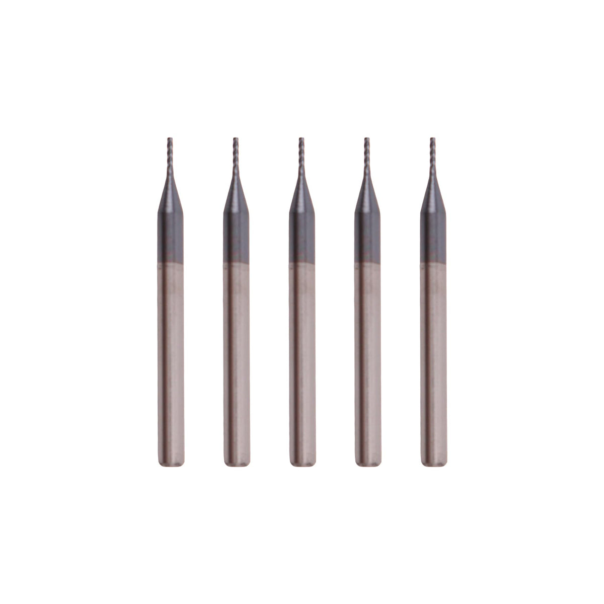 Zvrixe 5Pcs 1/32" Carbide Square End Mills, ALTiN Coated, 4 Flute