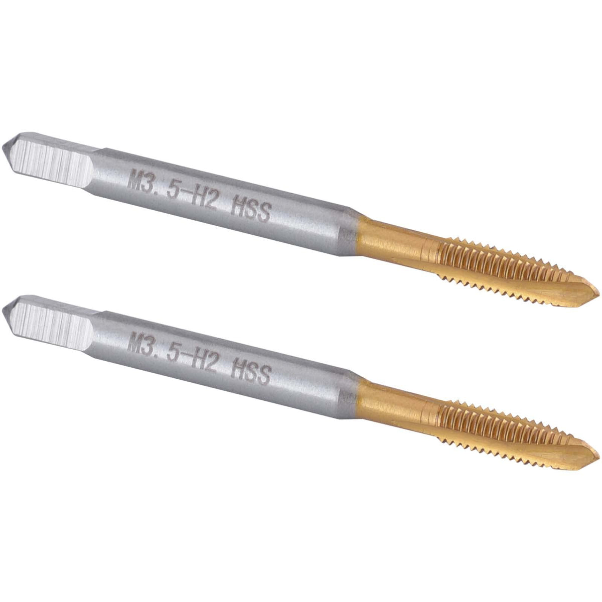 Burkit 2pcs M3.5 Titanium Coated Spiral Point Tap