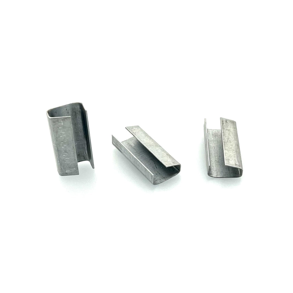 P12SO2 - (1,000) 1/2" Open Plastic Strapping Seals for Polypropylene or Polyester Strap - Snap On