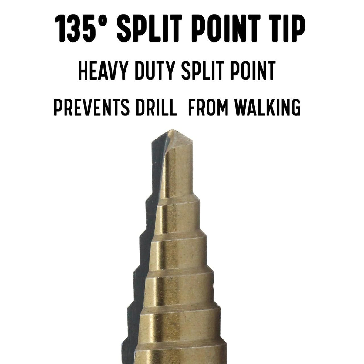 Drill America #3 HSS Black & Gold Step Drill Bit (1/4" - 3/4" by 1/16")
