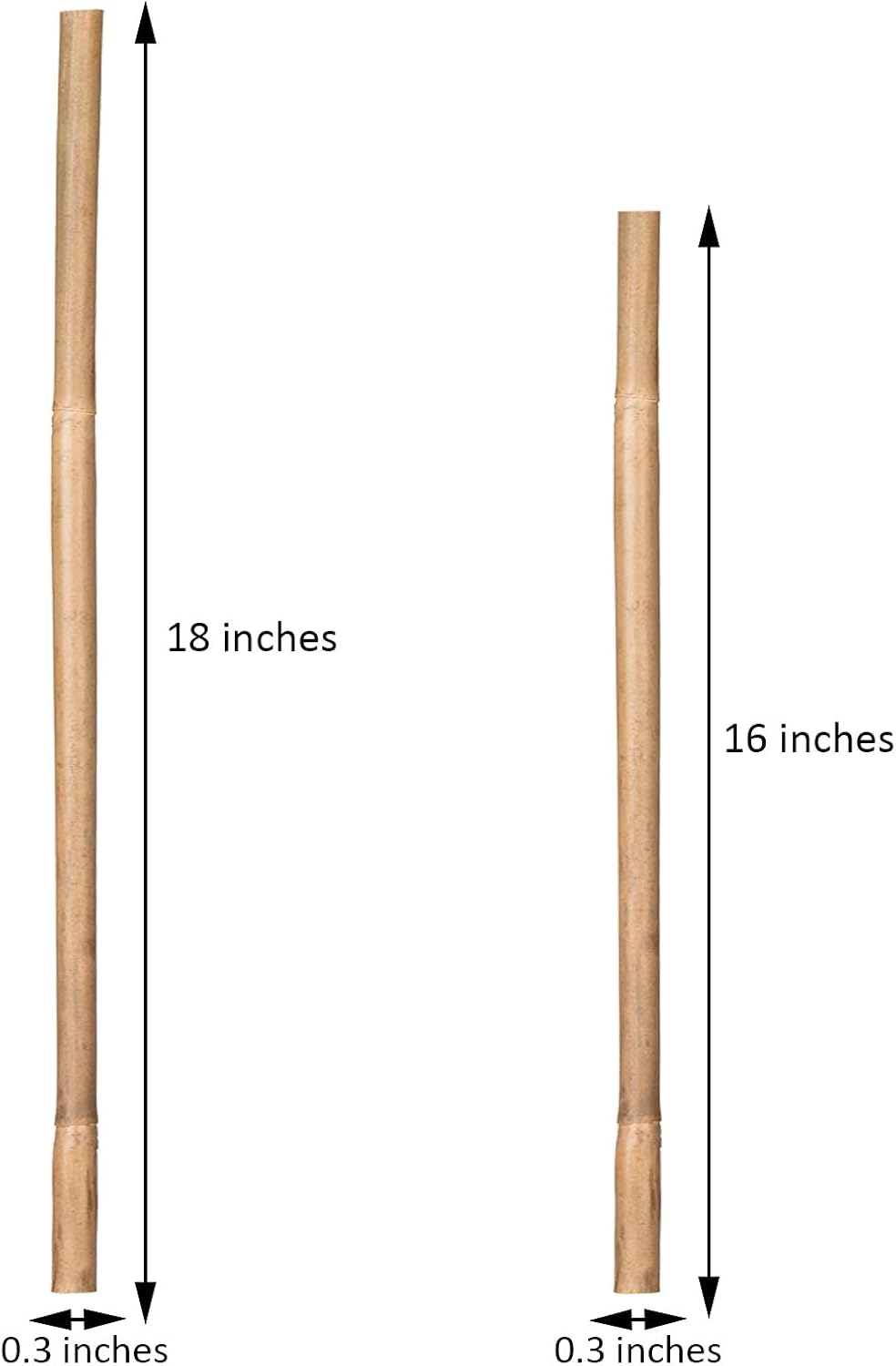 Plant Stakes Natural Garden Bamboo Sticks for Indoor and Outdoor, 20pcs for Tomatoes, Beans, Potted Plants - 18 inches