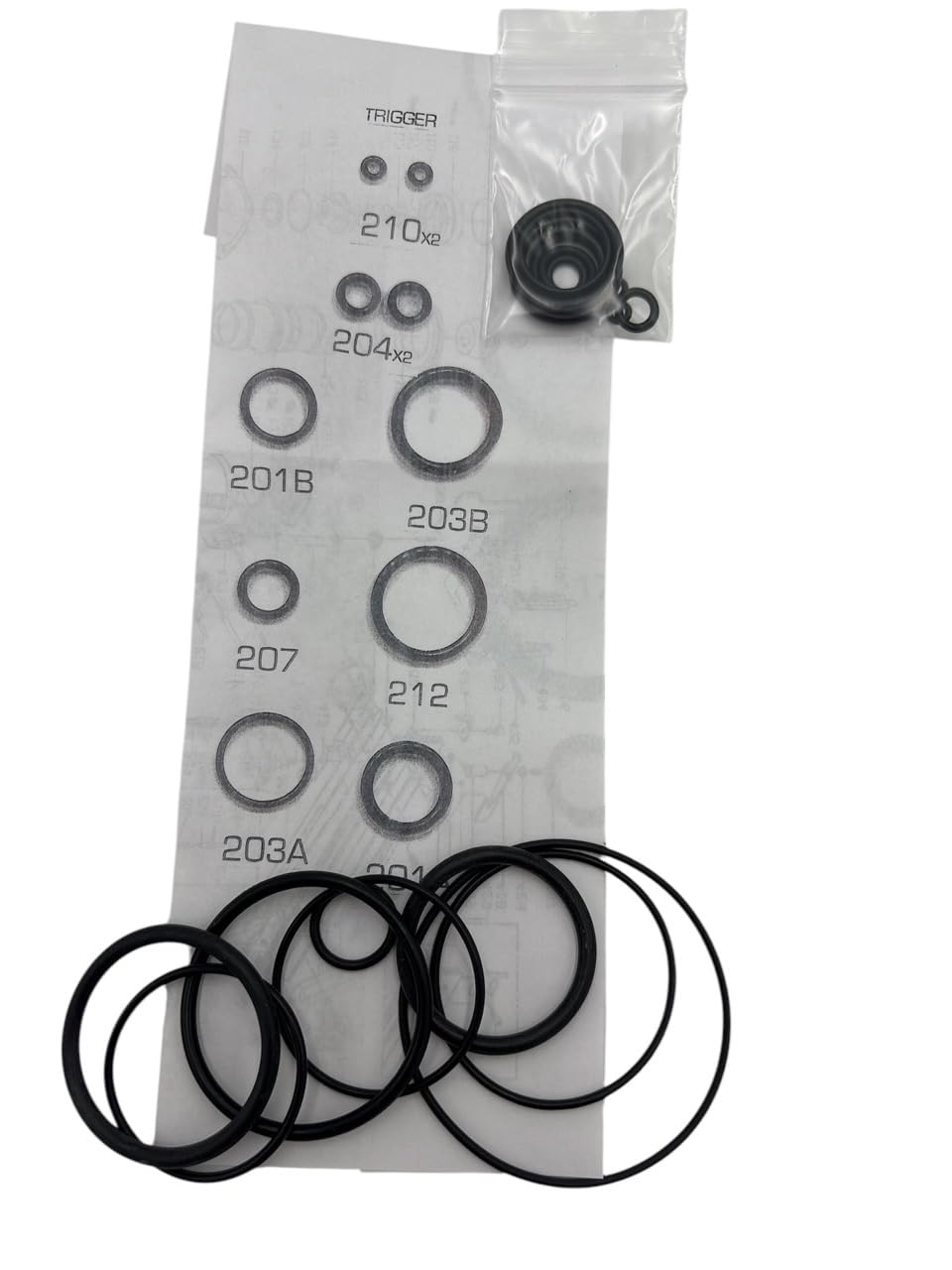 O-Ring Depot Nailer O-Ring Tool + Trigger (A08368) o-Rings Kit Compatible with Porter Cable FN250A