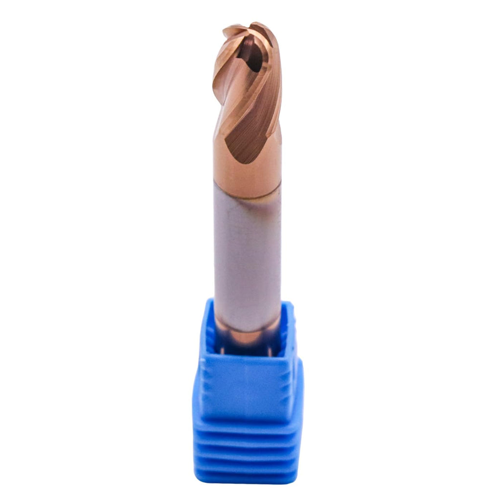 5/16" 4 Flute Solid Carbide Ball Nose End Mill, Double End, TiSiN Coated