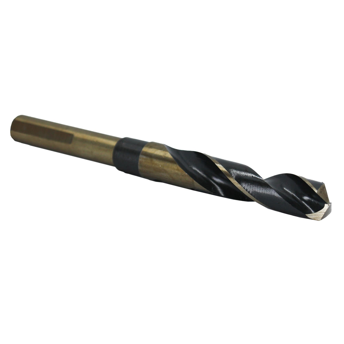 Drill America 43/64" Reduced Shank High Speed Steel Black & Gold Contractor Drill Bit with 3-Flat 1/2" Shank, KFD3F Series