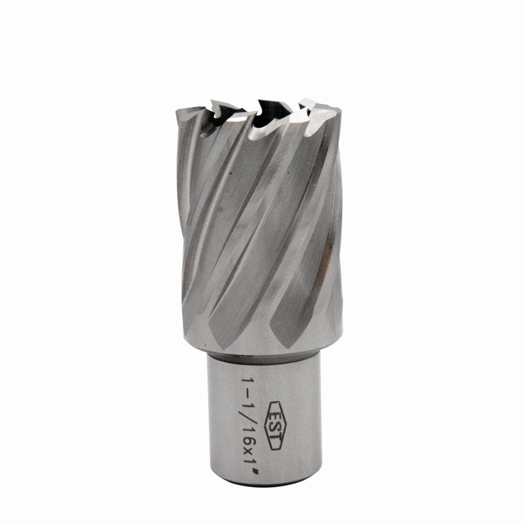 EST HSS M2AL Annular Cutter 1" DOC with 3/4" Weldon Shank for Magnetic Drill Press (D1-1/16" X 1")