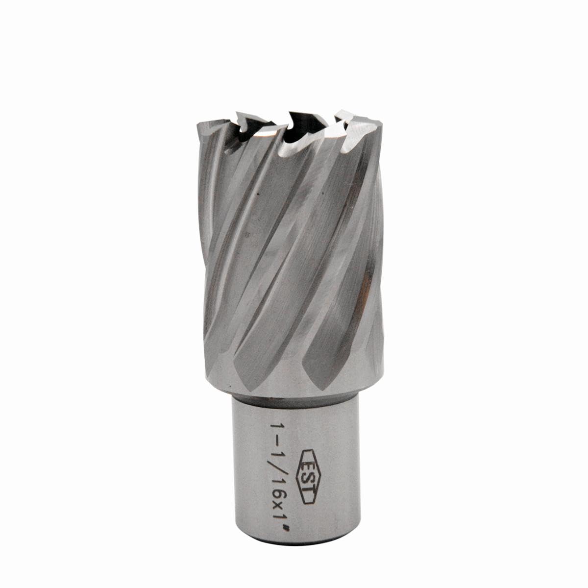 EST HSS M2AL Annular Cutter 1" DOC with 3/4" Weldon Shank for Magnetic Drill Press (D1-1/16" X 1")