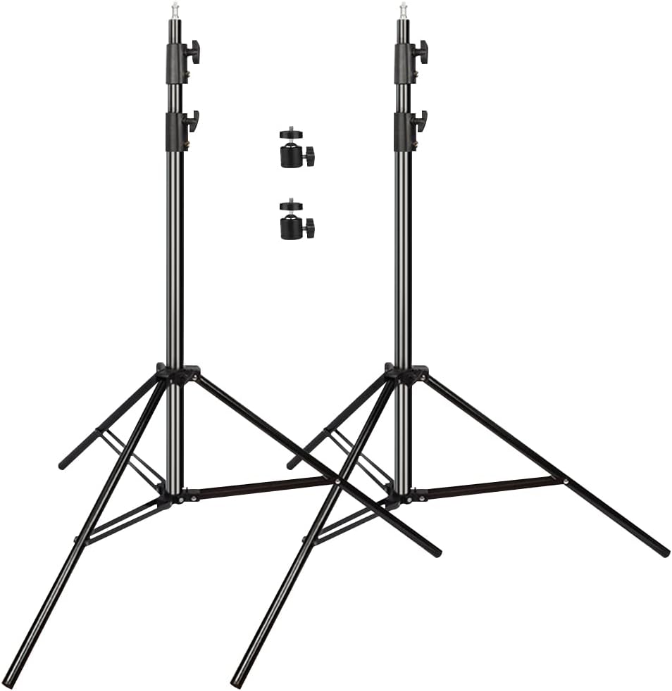 Heavy Duty Light Stand 9.5ft, Aluminum Alloy Lights Stand Spring Cushioned Adjustable Photo Video Lighting Stand